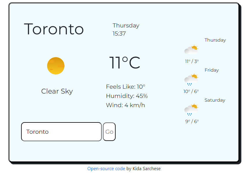 weather app preview